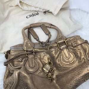 Authentic Chloe Paddington Hand Bag bronze